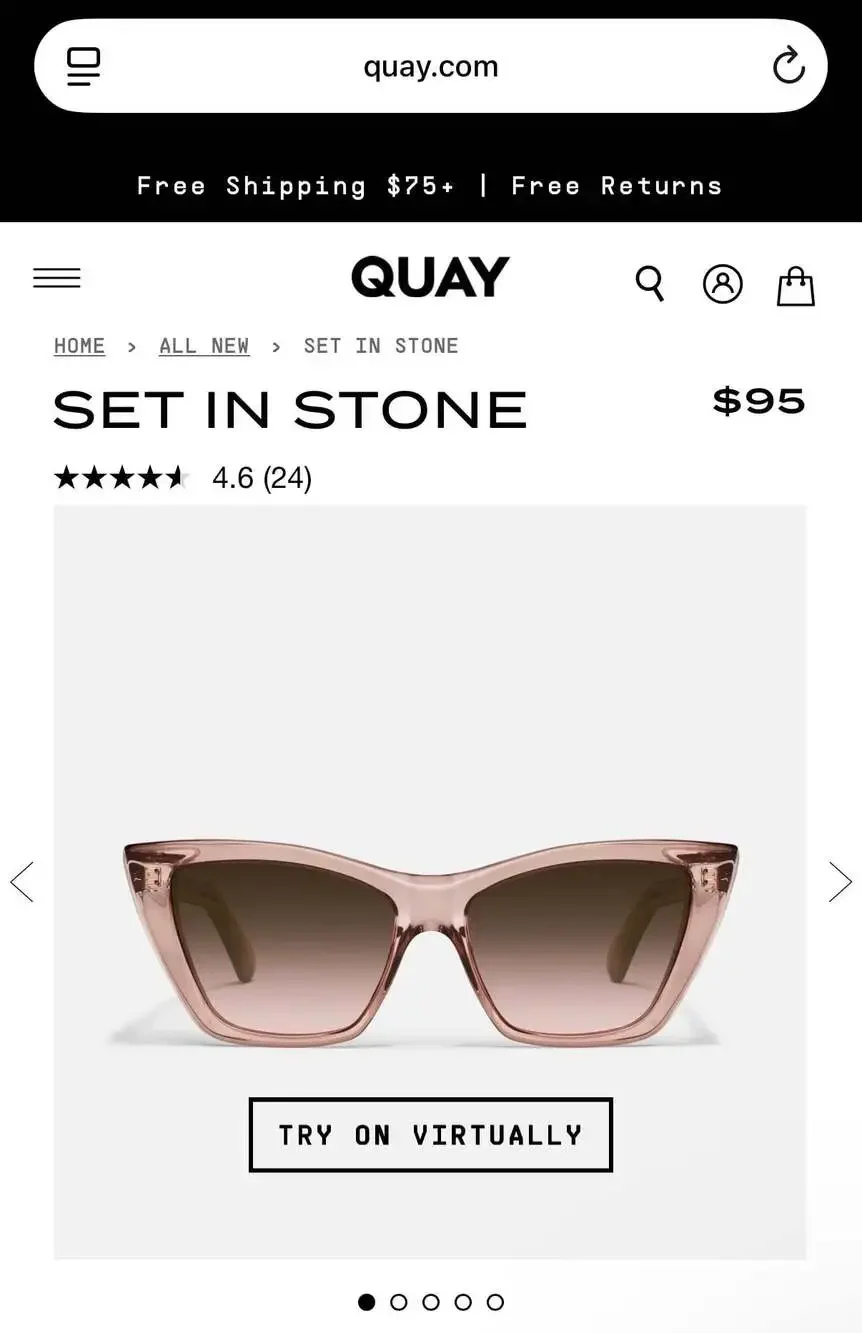 Quay Australia Set In Stone Cat Eye Sunglasses Pink Brown Gradient